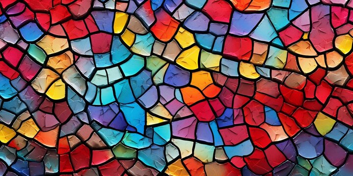 An abstract design featuring a colorful mosaic of vibrant hues, creating a textured pattern that exudes an energetic and visually captivating appeal. Generative Ai