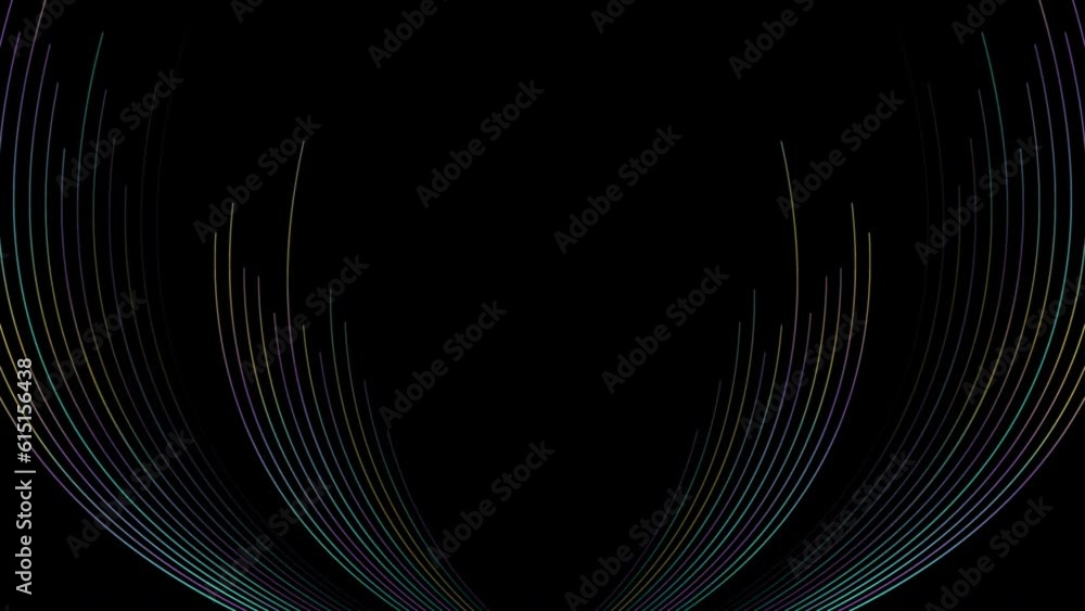 Poster colorful curved wavy lines abstract tech background. seamless looping minimal motion design. video a