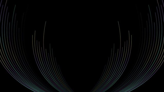 Colorful curved wavy lines abstract tech background. Seamless looping minimal motion design. Video animation Ultra HD 4K 3840x2160