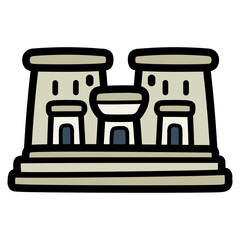 temple filled outline icon style