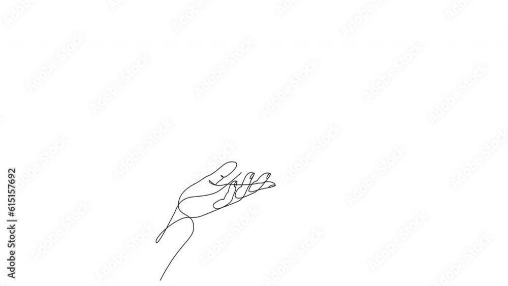 Aufkleber self drawing animation of releasing a bird from hand to flight drawn by continuous one line. symbol 