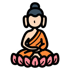 buddha filled outline icon style