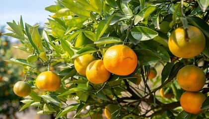 orange tree with fruits, Generative AI
