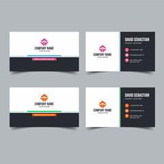 Fototapeta na wymiar Purple and Orange Modern Creative Business Card and Name Card, Horizontal Simple Clean Template Vector Design