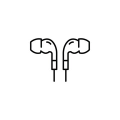 earphones, line sign, icon vector
