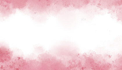 Pink abstract watercolor background with white space