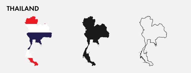 Set of Thailand map isolated on white background, vector illustration design