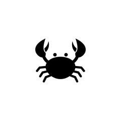simple crab icon illustration design, crab silhouette symbol