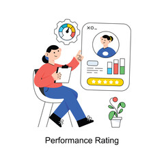 Performance Rating Flat Style Design Vector illustration. Stock illustration