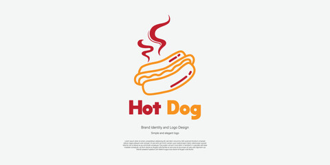 hot dog logo design for junk food brand or advertising