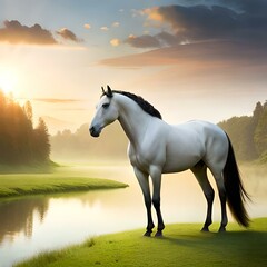 "Wild Beauty: Horses Roaming Free in the Grassland"generative with AI