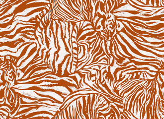 Abstract animal two toned seamless texture with zebra skin imitation. High quality illustration for trendy home textile, bedding, wallpaper, apparel fabric, package. © Rina Ka