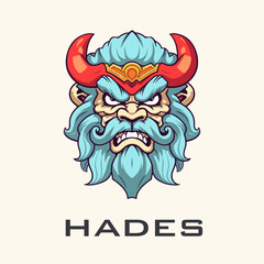 Hades god mascot logo vector