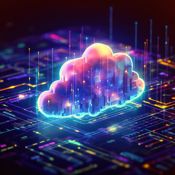 Cloud Networking, Crypto, AI, Firewall Network Security, Artificial Intelligence, Cyber Security, Cloud Managed, Circuit Board, AI Art for Business and Technology