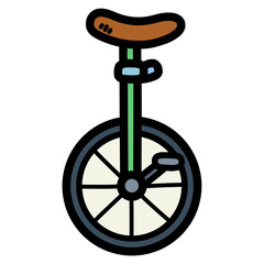 unicycle filled outline icon style