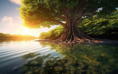 Fototapeta na wymiar Mangrove in a lake