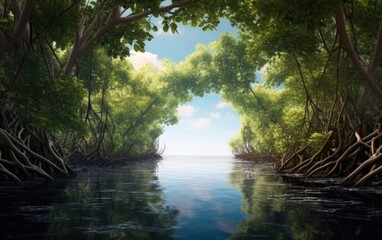 Fototapeta na wymiar Mangrove in a lake