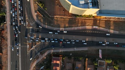 Fototapeta na wymiar Traffic during rush hour at Central Business District, CBD, Gaborone, Botswana, Africa