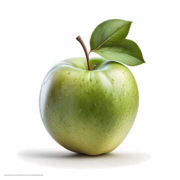 Green apple isolated on white background for art banner