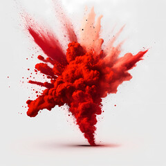 Abstract isolated red brush with explosion for art design