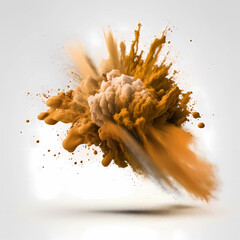 Yellow brush of splash paint for art design