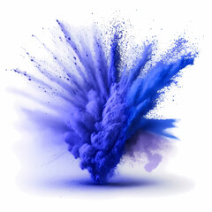 Fototapeta premium Blue brush with explosion and paint for art design