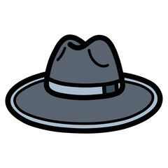fedora hat filled outline icon style