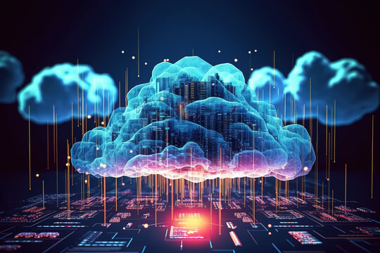Cloud Networking, Crypto, AI, Firewall Network Security, Artificial Intelligence, Cyber Security, Cloud Managed, Circuit Board, AI Art for Business and Technology