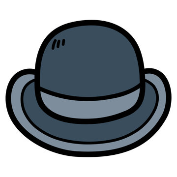 recommend clip art: bowler hat filled outline icon style