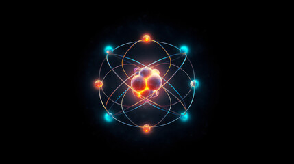 Atom with electrons - AI-Generated