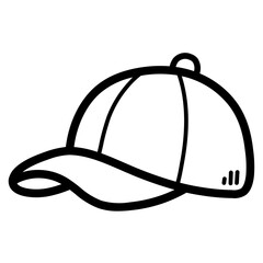 baseball cap line icon style