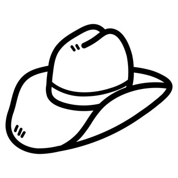 cowboy hat line icon style