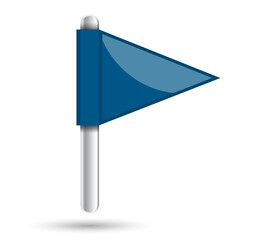Flag pointer icon. Glossy illustration - 615169050