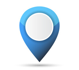 Map pointer icon. Glossy illustration - 615169213