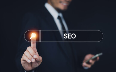 SEO Search engine optimization concept, Marketing Ranking Traffic Website Internet Business...