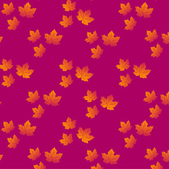 pattern with painted bright leaves