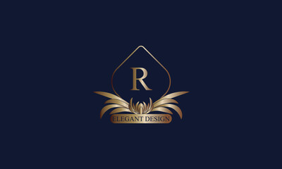 Letter R luxury logo. Monogram design elements, elegant template. Calligraphic elegant icon design. Business sign.