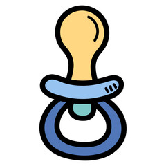 pacifier filled outline icon style