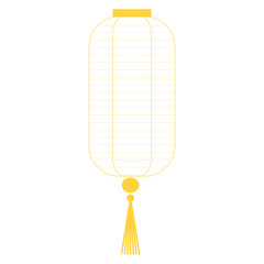Traditional Chinese hanging lantern illustration. Modern minimal line art style design, isolated vector. Asian holiday Mid Autumn Festival, New Year print element
