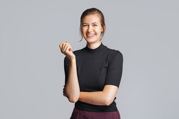  portrait of young happy woman