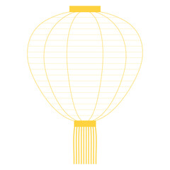 Traditional Chinese hanging lantern illustration. Modern minimal line art style design, isolated vector. Asian holiday Mid Autumn Festival, New Year print element