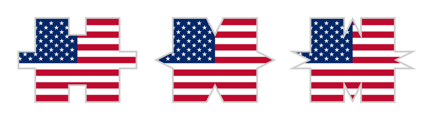 Fototapeta premium jigsaw puzzle pieces set of united states flag. vector illustration