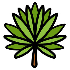 livistona rotundifolia leaf filled outline icon style