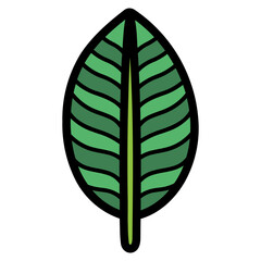 ficus elastica leaf filled outline icon style