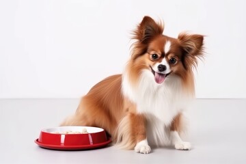 Fototapeta premium Dog and dog food studio shot