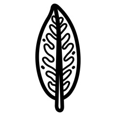 diffenbachia leaf line icon style
