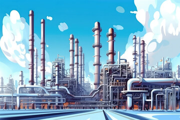 Obraz na płótnie Canvas Petrochemical industry with Twilight sky background