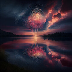fireworks over the river