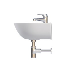 Washbasin isolated on white background, sink, 3D illustration, cg render