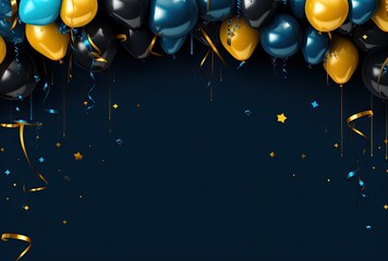 Minimalist Graduation Theme with Gold and Blue Accents Against a Dark Blue Background | AI Generated